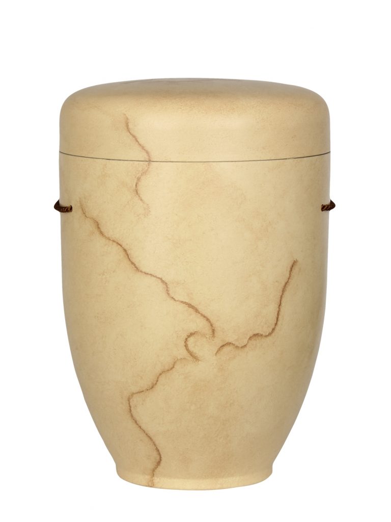 Biologisch abbaubare Urne beige-braun marmoriert