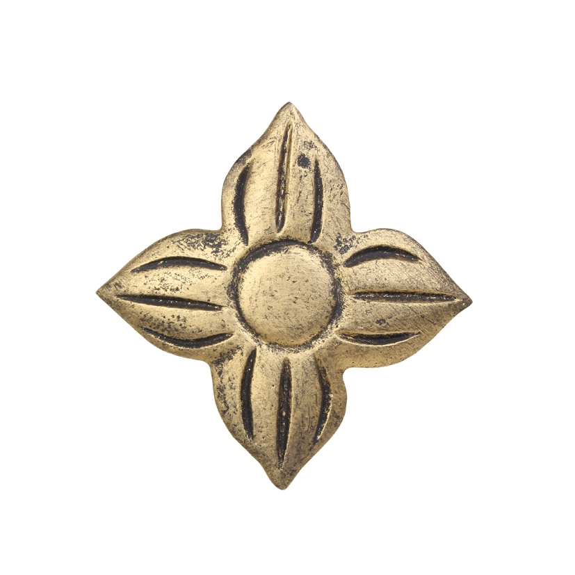Gips-Emblem Blüte, gold