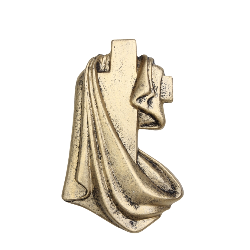 Gips-Emblem Kreuztuch, gold