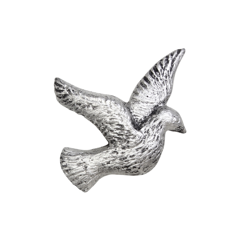 Gips-Emblem Taube, silber