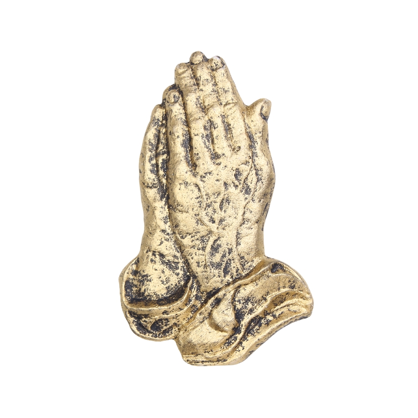 Gips-Emblem Hände, gold
