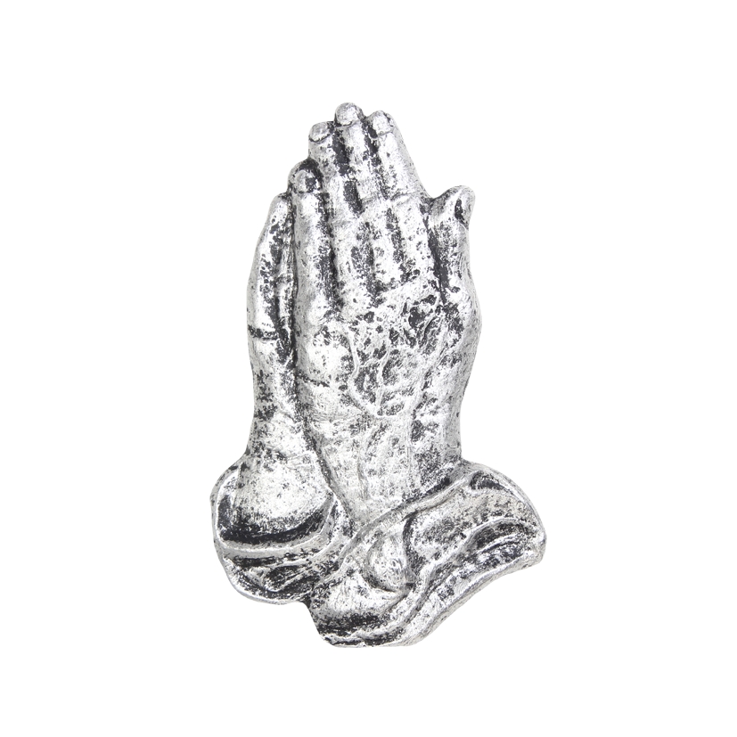 Gips-Emblem Hände, silber