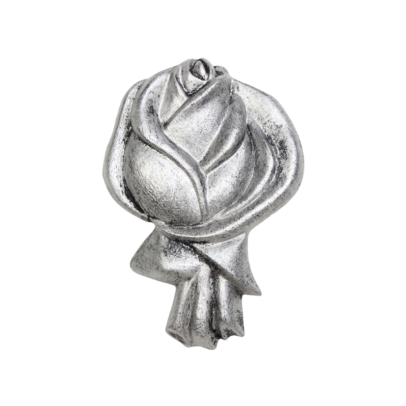 Gips-Emblem Rose, silber