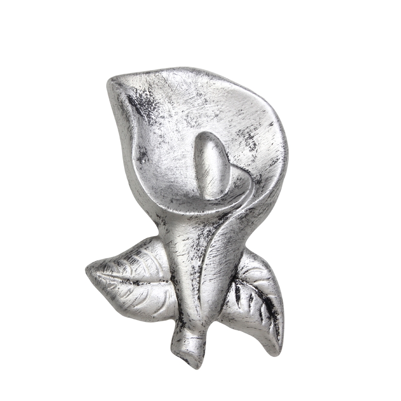 Gips-Emblem Calla, silber