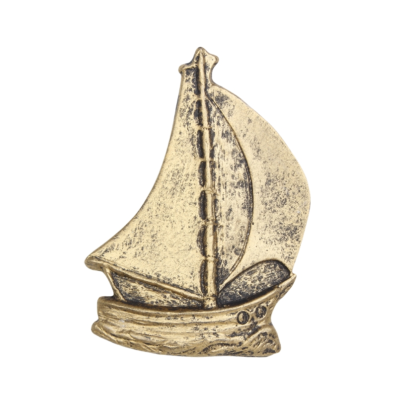 Gips-Emblem Segelschiff, gold