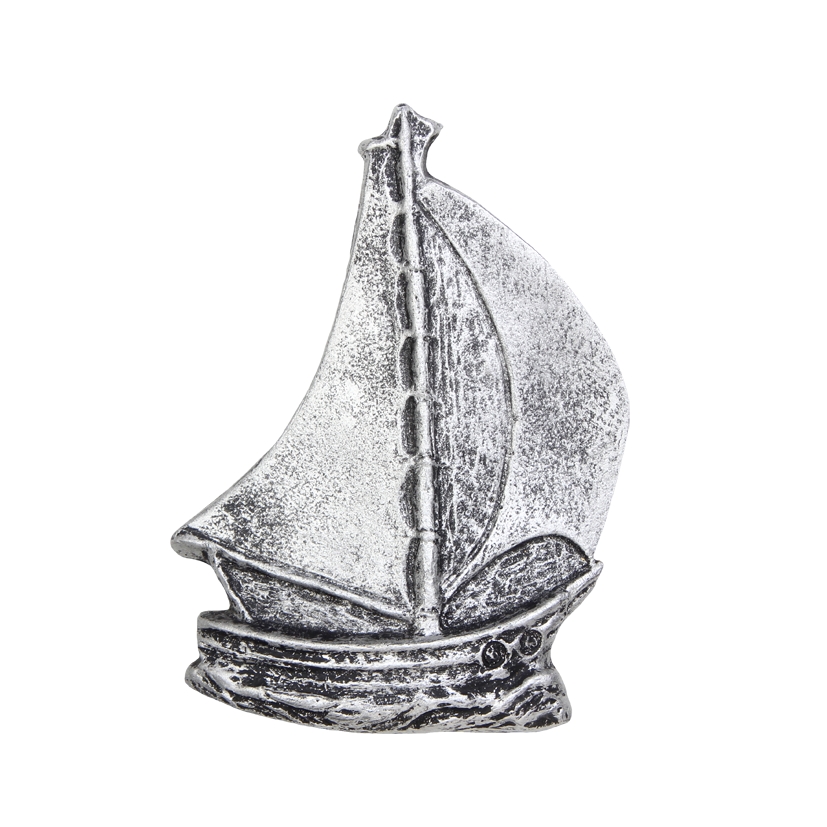 Gips-Emblem Segelschiff, silber