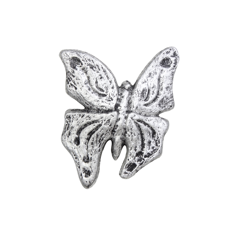 Gips-Emblem Schmetterling, silber