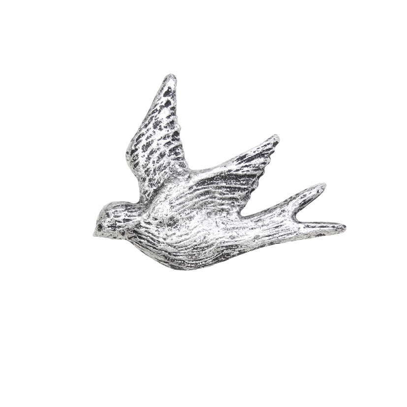 Gips-Emblem Schwalbe, silber