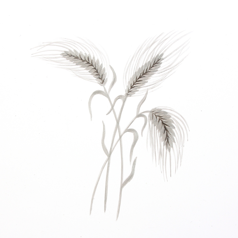 Urnen-Emblem Motiv M53, gemalt silber