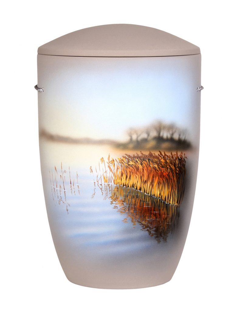 Seeurne mit Schilf und Wasserlandschaft – Naturmotiv handbemalt