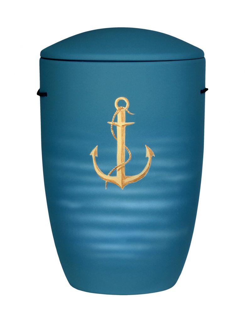 Seeurne mit goldenem Anker – maritime Symbol-Urne