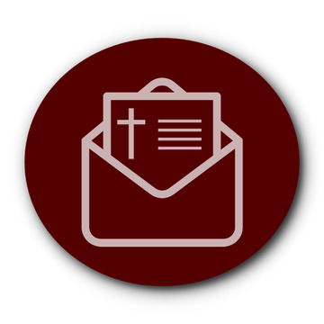 Rotes Briefumschlag-Icon mit Kreuz für die Trauerdruck-Abstimmung bei Löer Bestattungen