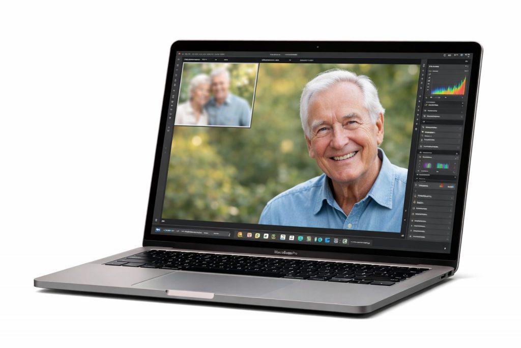 Bildbearbeitung_Löer | Löer Bestattungen Mobiler Computer zur Bildbearbeitung für Trauerfeiern oder Drucksachen